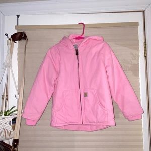 4T Pink hooded full zip up hooded Carhartt for little girl toddler